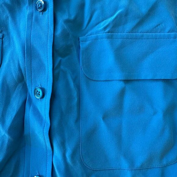 Equipment 100% Silk Button Up Blouse in Electric Blue Size S - Picture 5 of 6